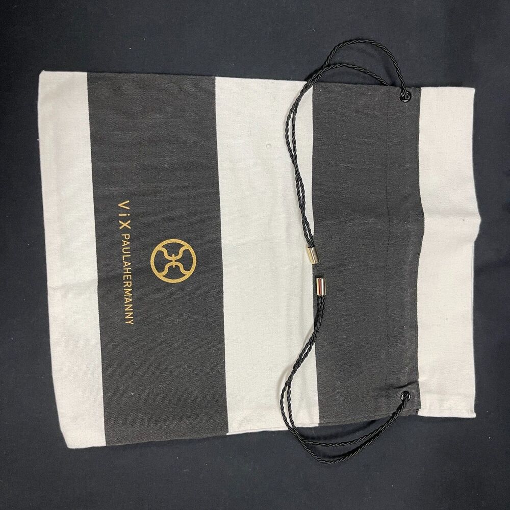 VIX Paula Hermanny Dust Bag Cloth Black White 14” X 11”